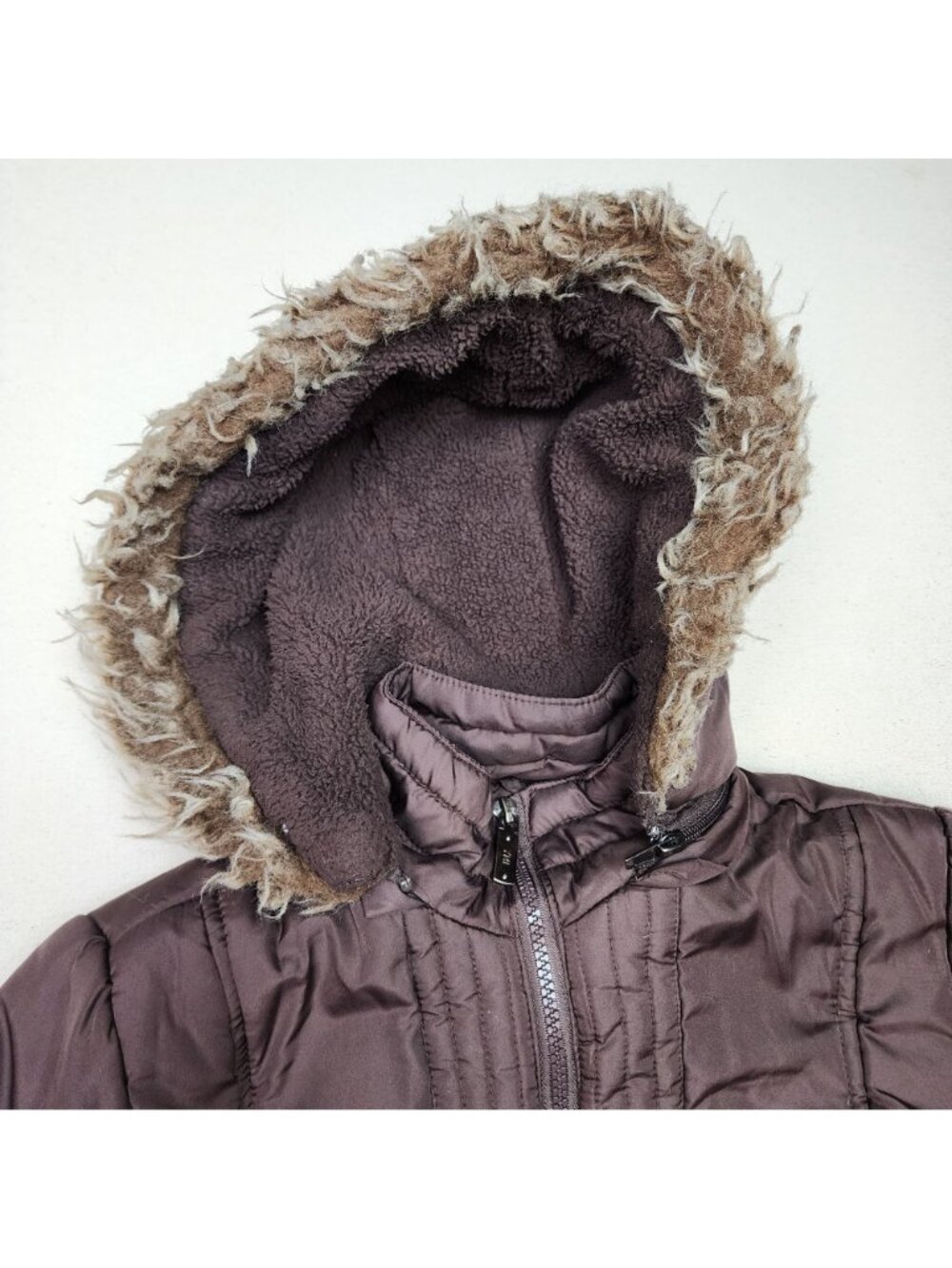 YMI Women's Hooded Faux Fur Lined Water Resistant Bur Puffer Jacket Sz M Y2K VTG - Picture 6 of 9